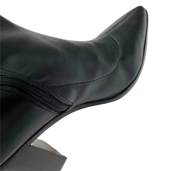 NIB SCHUTZ AMELLIE LEATHER MID CALF SOCK BOOTS IN BLACK SZ  9.5 - 6.5 - Picture 7 of 12